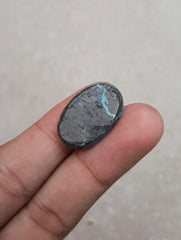 Natural Certified Turquoise with Pyrite - Blue Matrix Turquoise - Shajri Feroza-23.5Ct-25x16m