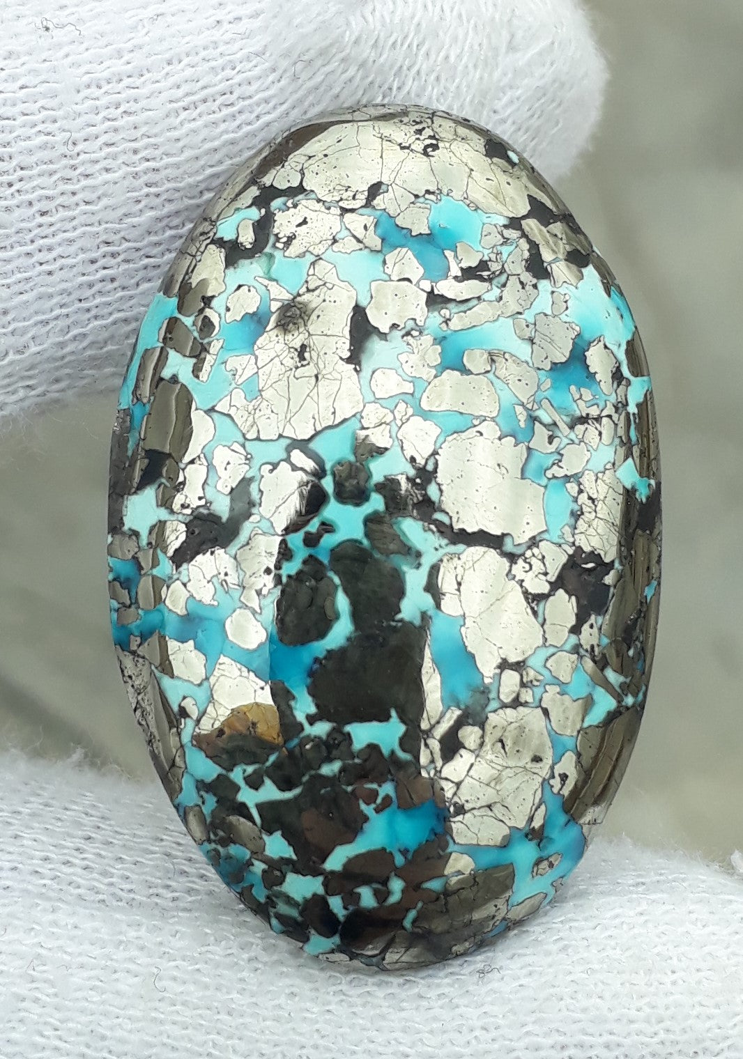 Natural Turquoise with Pyrite - Blue Matrix Turquoise - Shajri Feroza-120Ct