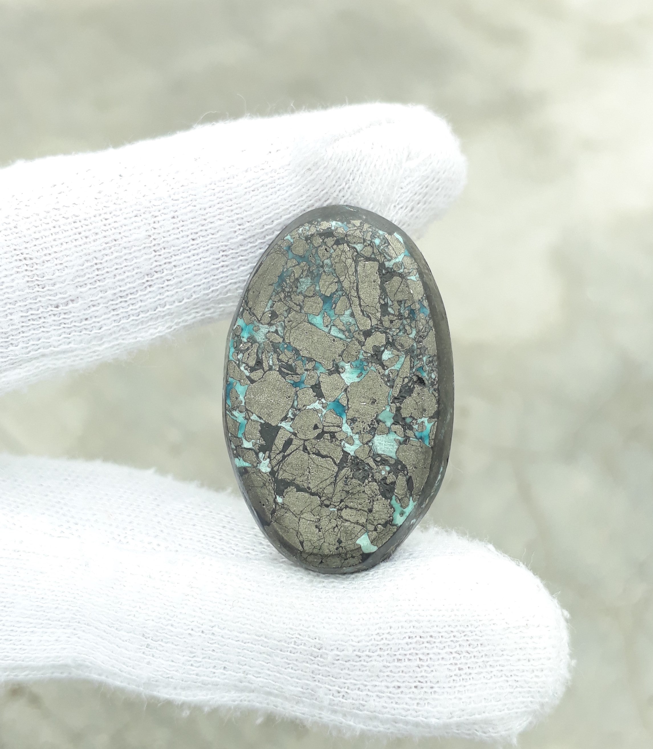 Natural Turquoise with Pyrite - Blue Matrix Turquoise - Shajri Feroza-120Ct