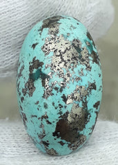 Natural Turquoise with Pyrite - Blue Matrix Turquoise - Shajri Feroza-33Ct