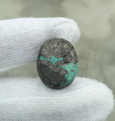 Natural Turquoise with Pyrite - Green Matrix Turquoise - Shajri Feroza-35Ct