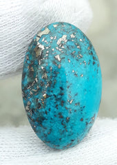 Natural Turquoise with Pyrite - Blue Matrix Turquoise - Shajri Feroza-35Ct