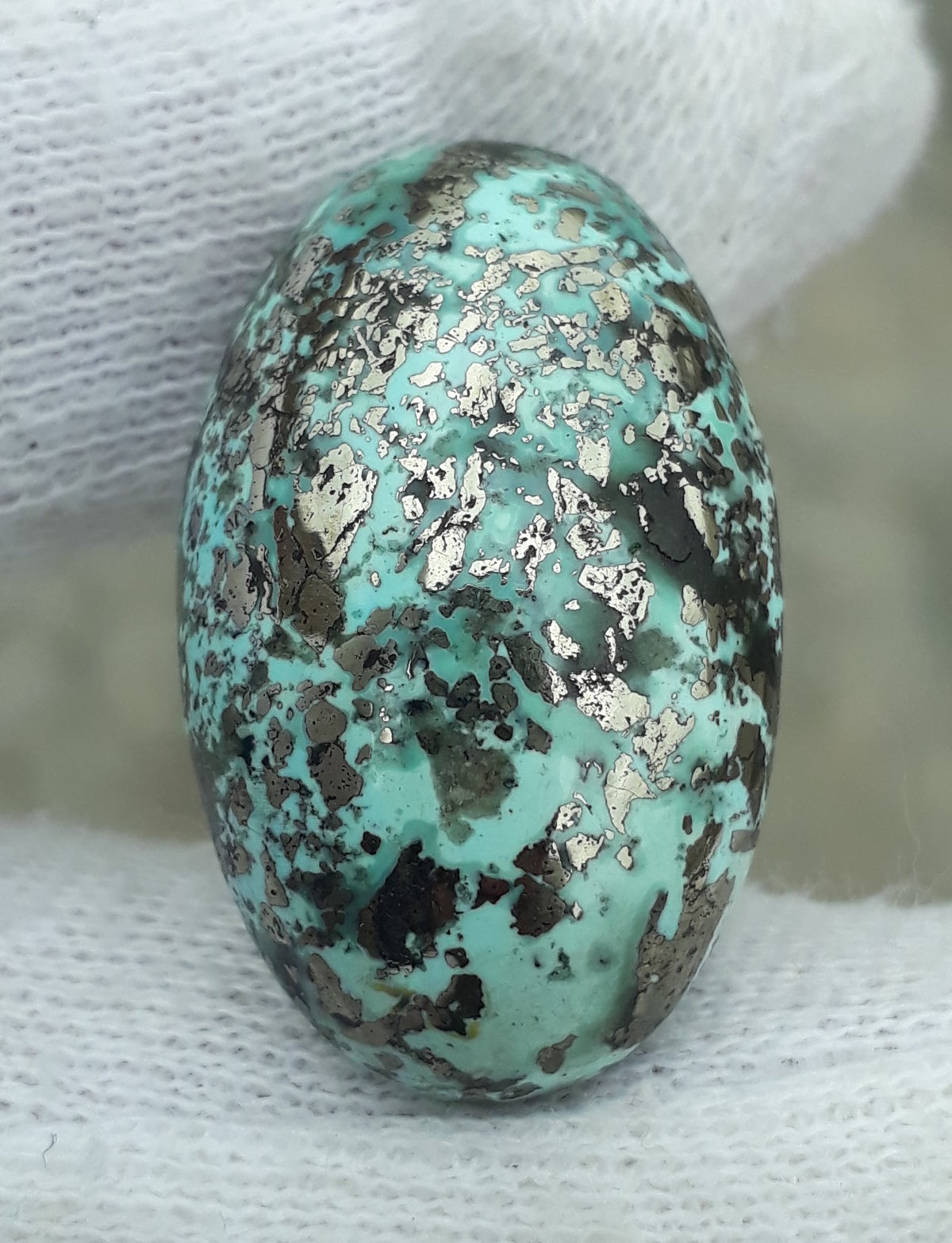 Natural Turquoise with Pyrite - Blue Matrix Turquoise - Shajri Feroza-43Ct