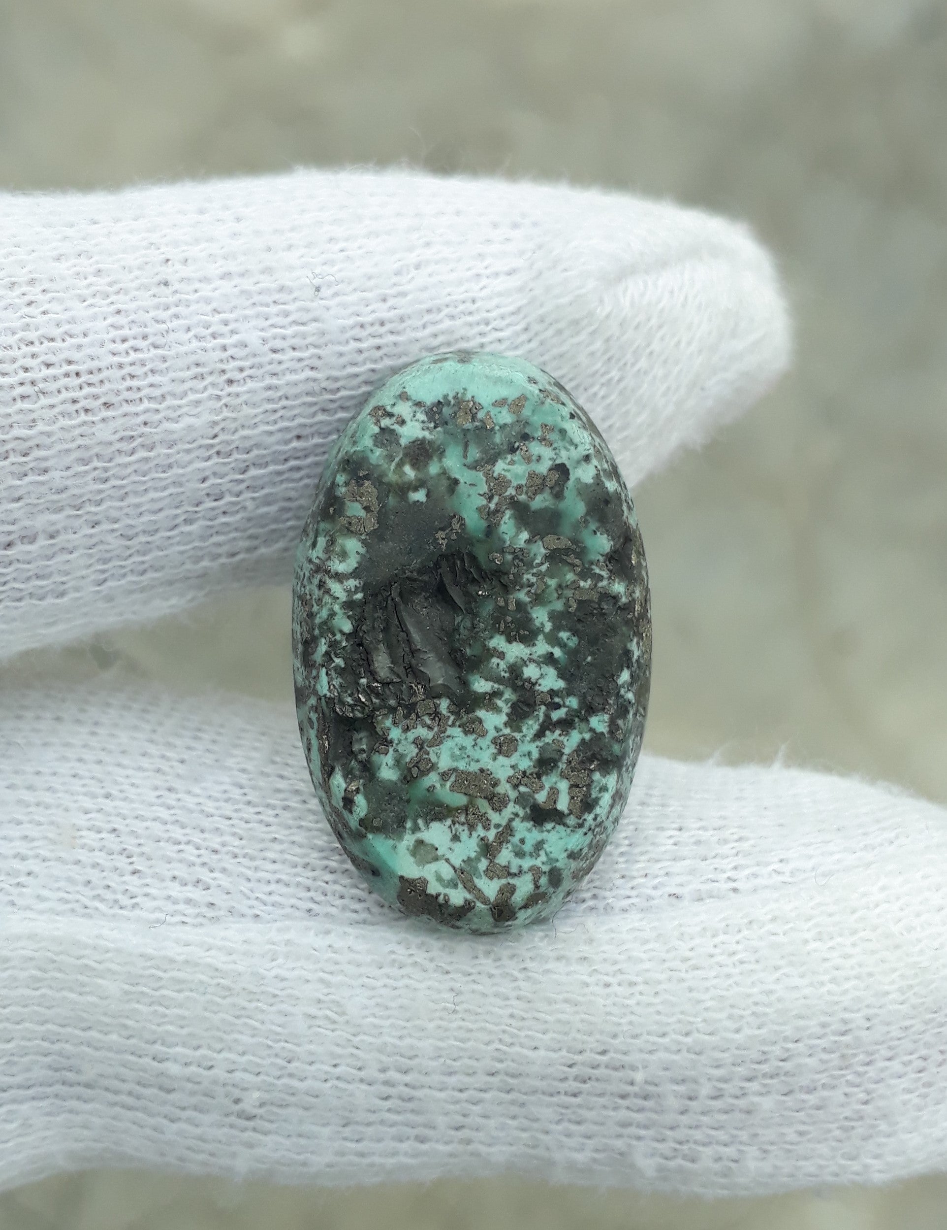 Natural Turquoise with Pyrite - Blue Matrix Turquoise - Shajri Feroza-43Ct