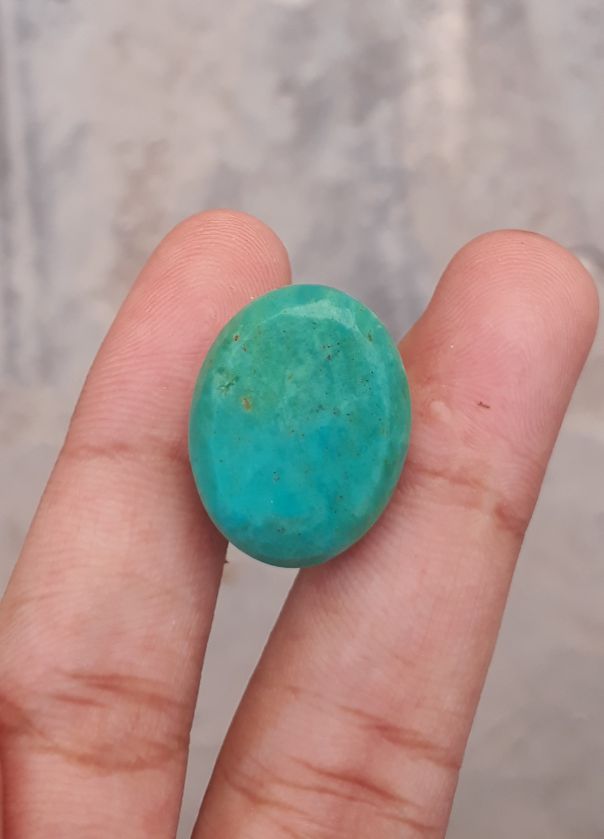 Natural Green Turquoise - Persian Turquoise - Green Feroza - 23.5ct- 20x16mm