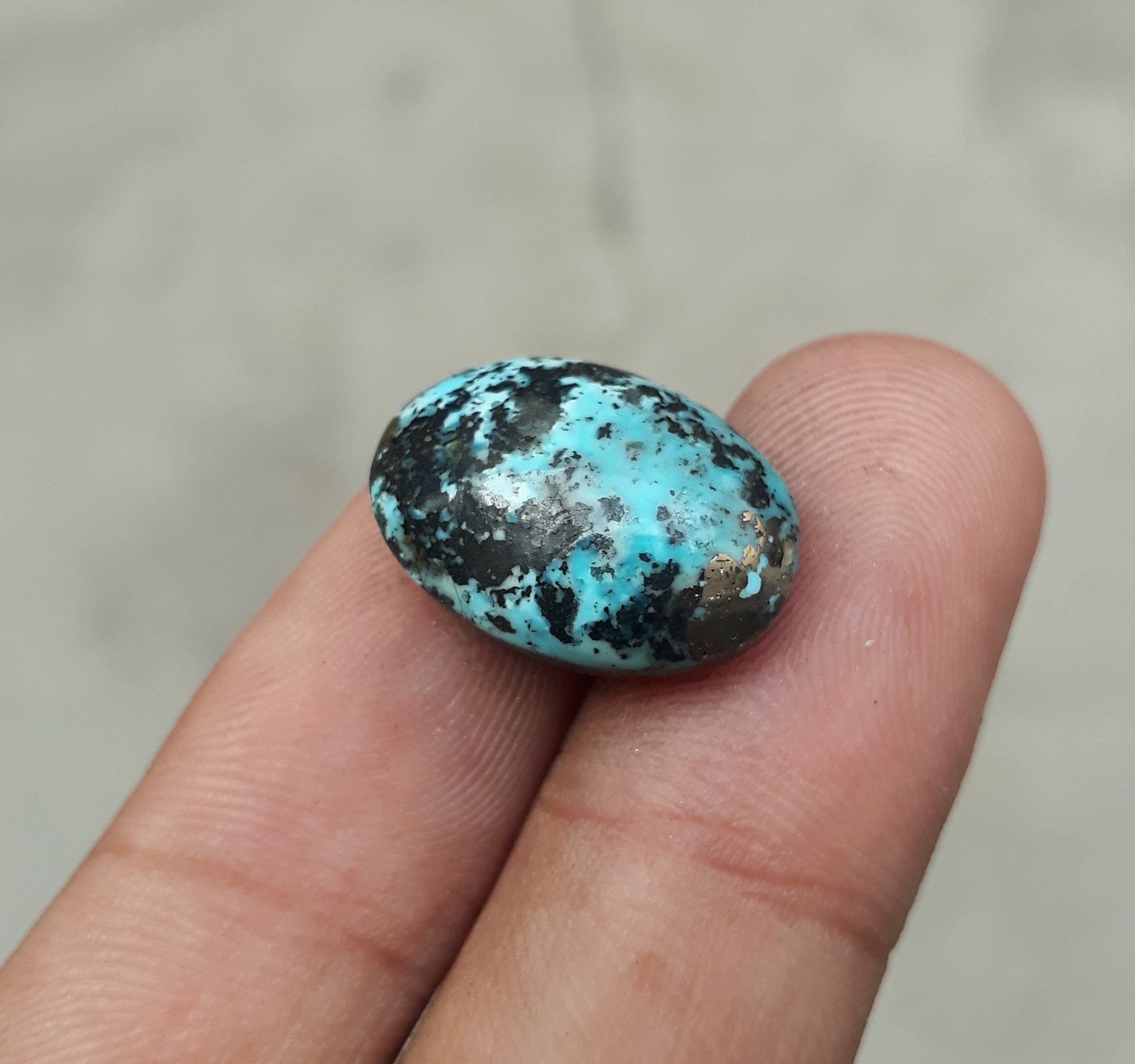 Natural Turquoise with Pyrite - Blue Matrix Turquoise - Shajri Feroza-15Ct