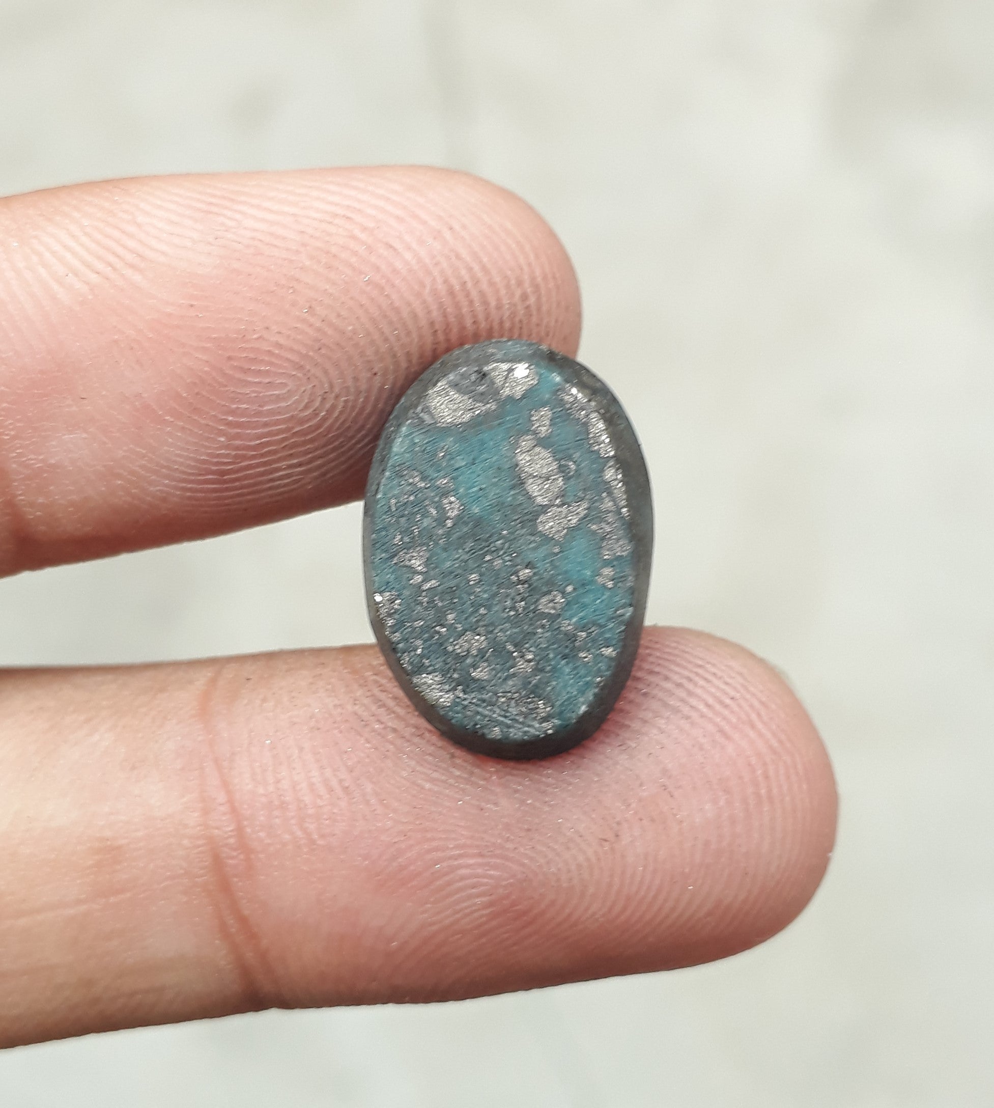 Natural Turquoise with Pyrite - Blue Matrix Turquoise - Shajri Feroza-15Ct