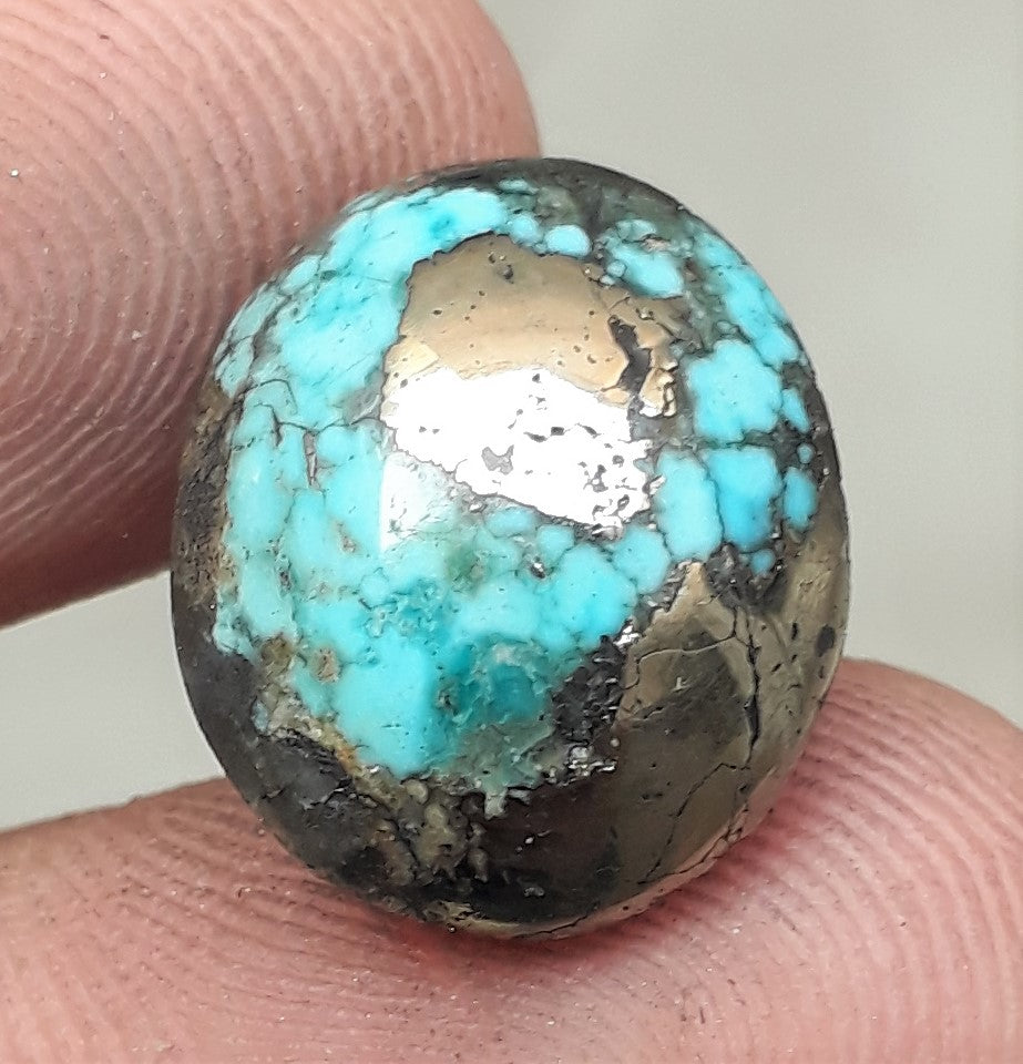 Natural Turquoise with Pyrite - Blue Matrix Turquoise - Shajri Feroza-16.60Ct