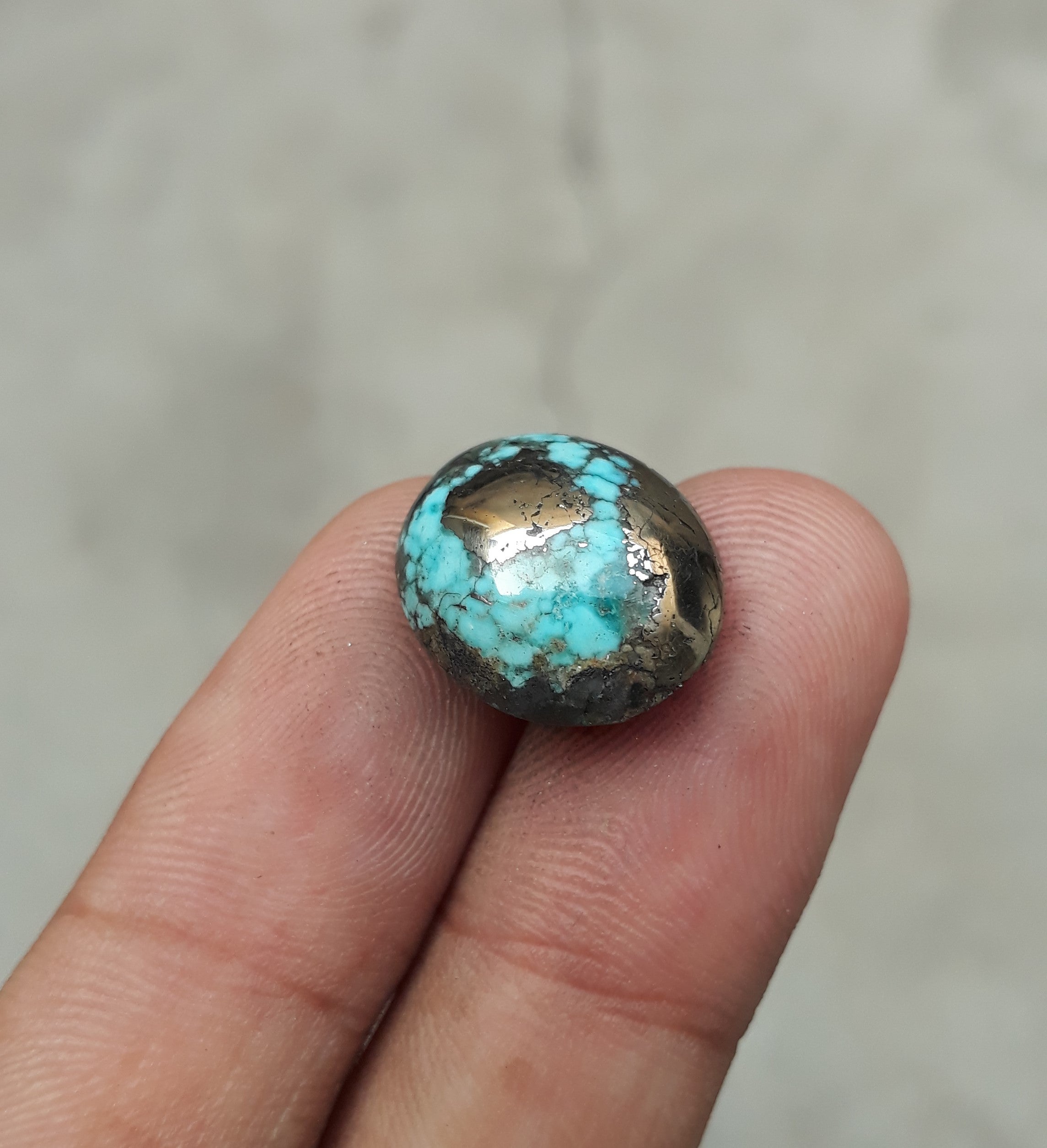 Natural Turquoise with Pyrite - Blue Matrix Turquoise - Shajri Feroza-16.60Ct