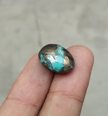 Natural Turquoise with Pyrite - Blue Matrix Turquoise - Shajri Feroza-17Ct