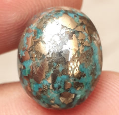 Natural Turquoise with Pyrite - Blue Matrix Turquoise - Shajri Feroza-18.80Ct