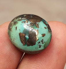 Natural Turquoise with Pyrite - Blue Matrix Turquoise - Shajri Feroza-21Ct