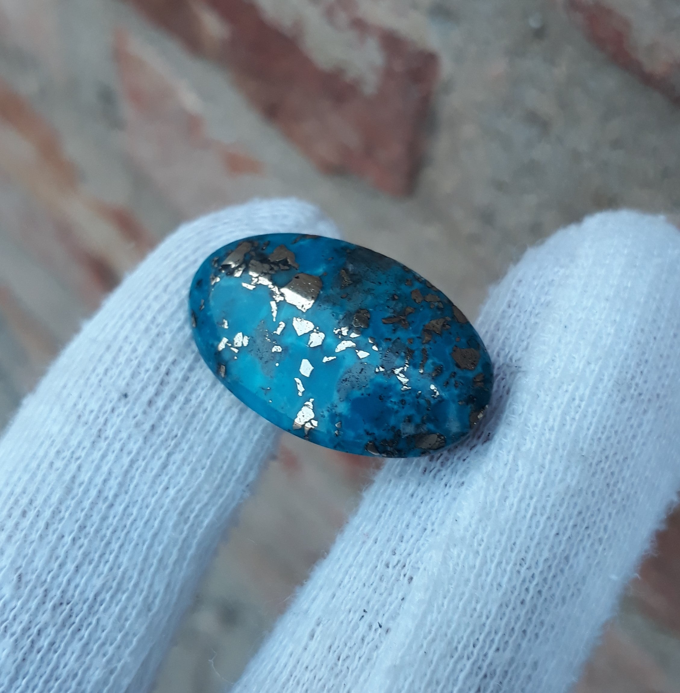 Natural Turquoise with Pyrite - Blue Matrix Turquoise - Shajri Feroza-21Ct