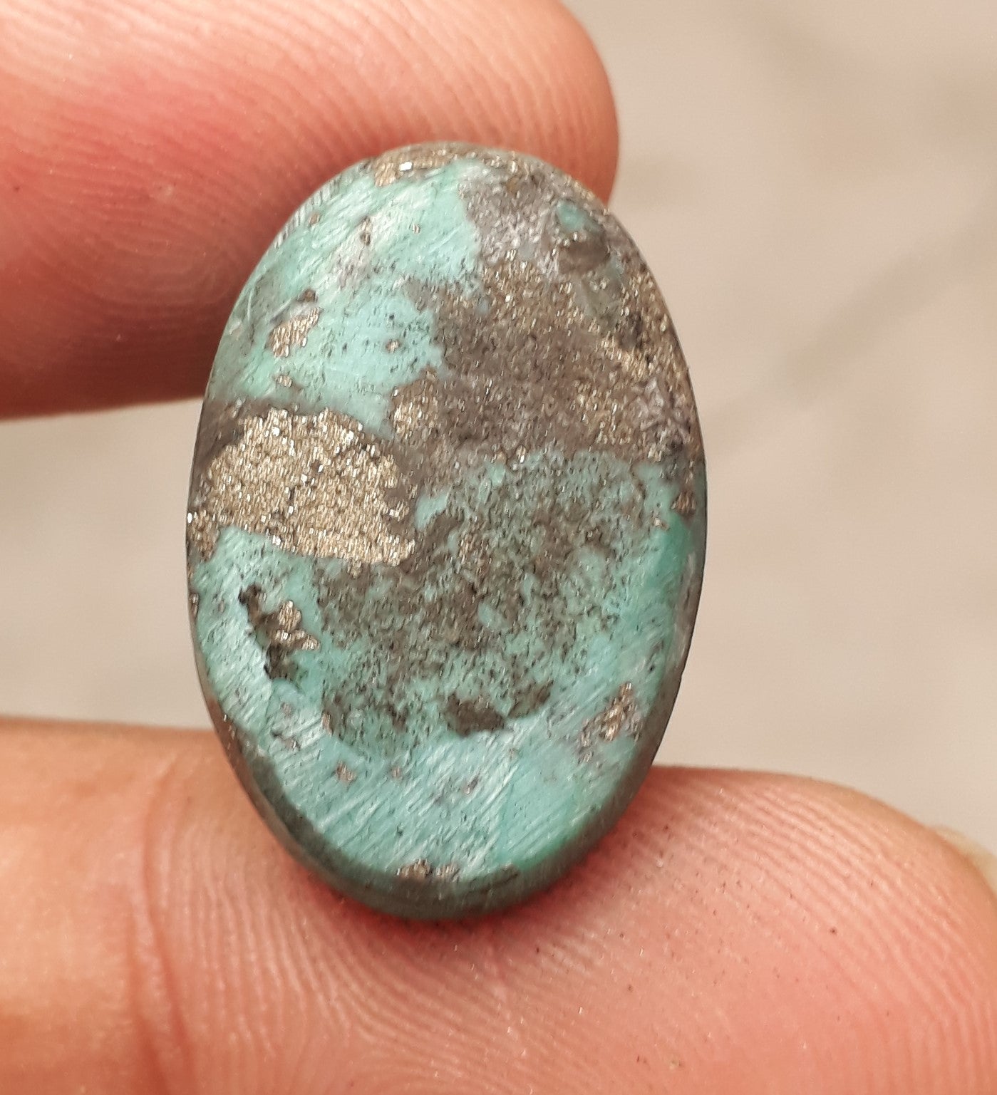 Natural Turquoise with Pyrite - Blue Matrix Turquoise - Shajri Feroza-21.50Ct