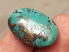 Natural Turquoise with Pyrite - Blue Matrix Turquoise - Shajri Feroza-21.50Ct