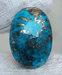 Natural Turquoise with Pyrite - Blue Matrix Turquoise - Shajri Feroza-22Ct