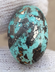 Natural Turquoise with Pyrite - Blue Matrix Turquoise - Shajri Feroza-22.50Ct