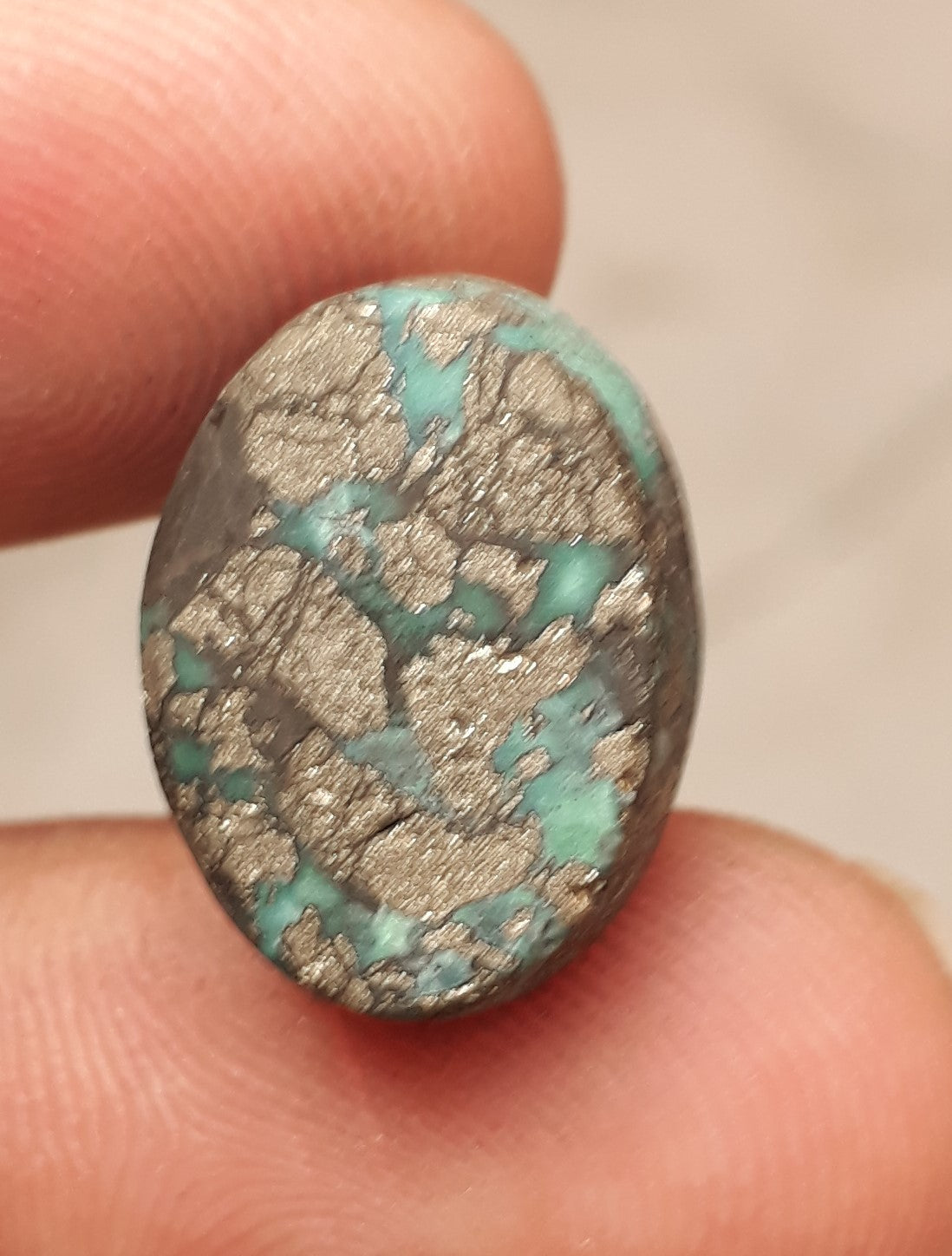 Natural Turquoise with Pyrite - Blue Matrix Turquoise - Shajri Feroza-22.60Ct