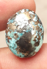 Natural Turquoise with Pyrite - Blue Matrix Turquoise - Shajri Feroza-23Ct