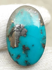 Natural Turquoise with Pyrite - Blue Matrix Turquoise - Shajri Feroza-23Ct