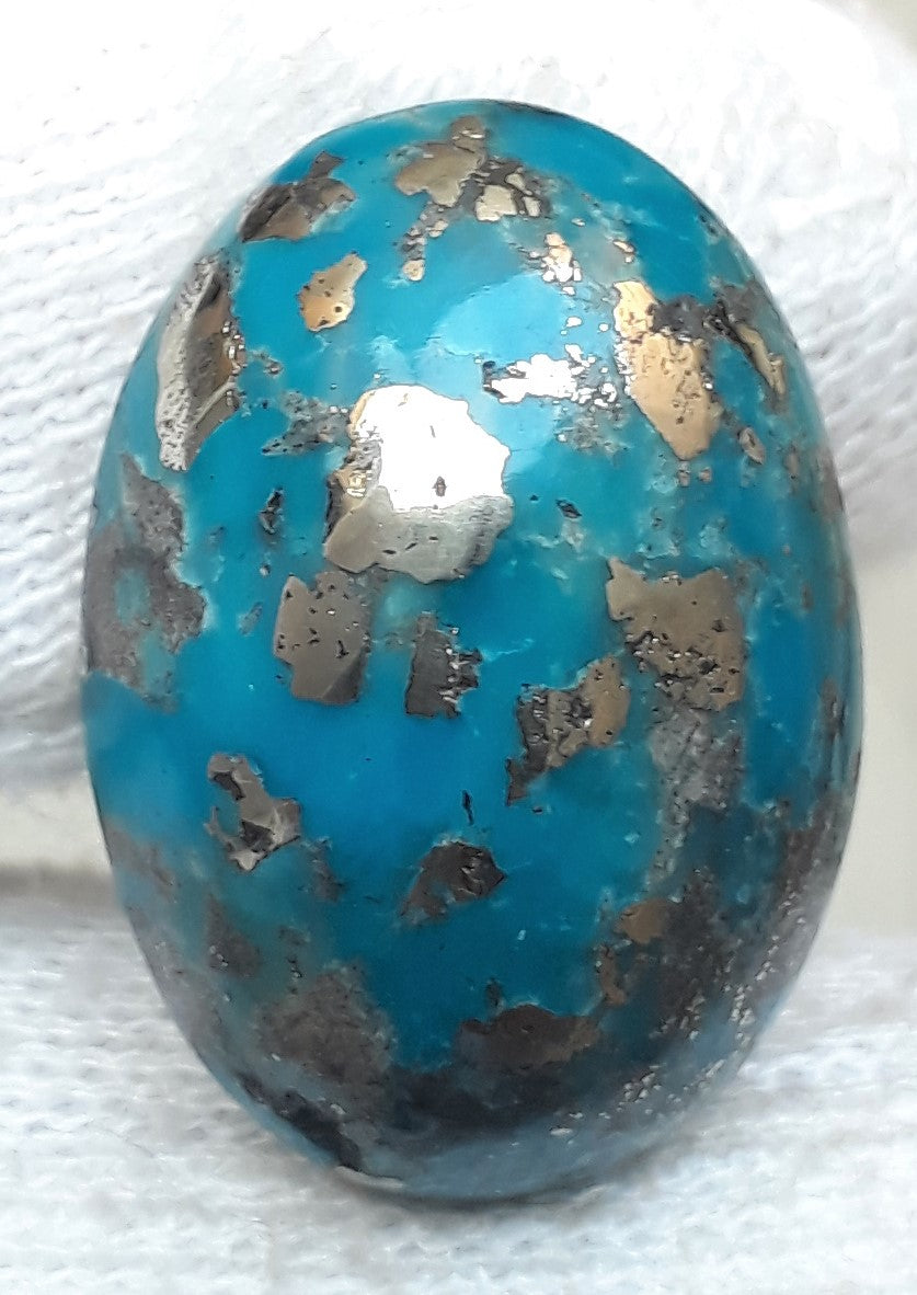 Natural Turquoise with Pyrite - Blue Matrix Turquoise - Shajri Feroza-24Ct