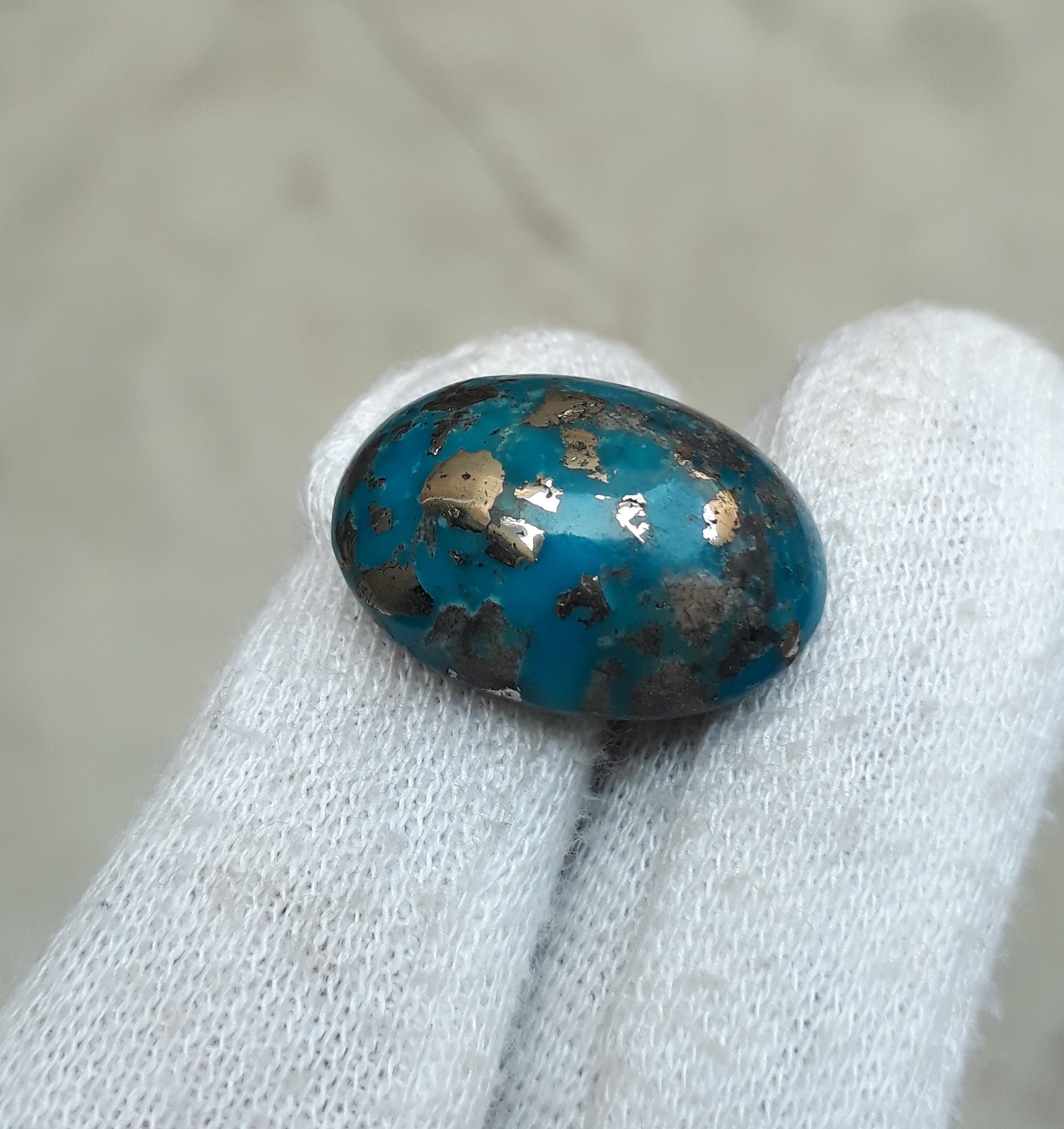 Natural Turquoise with Pyrite - Blue Matrix Turquoise - Shajri Feroza-24Ct