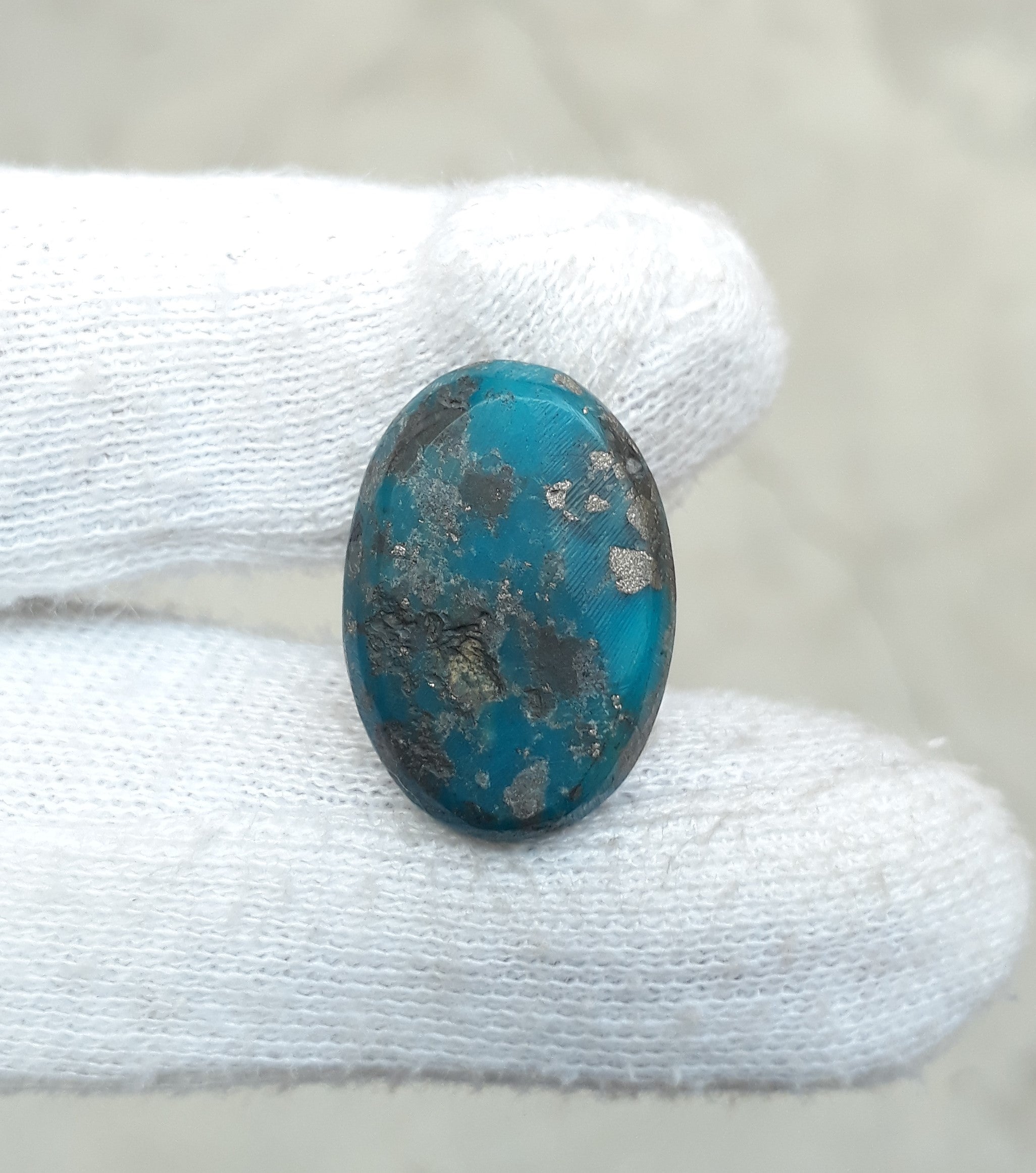 Natural Turquoise with Pyrite - Blue Matrix Turquoise - Shajri Feroza-24Ct