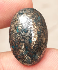 Natural Turquoise with Pyrite - Blue Matrix Turquoise - Shajri Feroza-24.40Ct