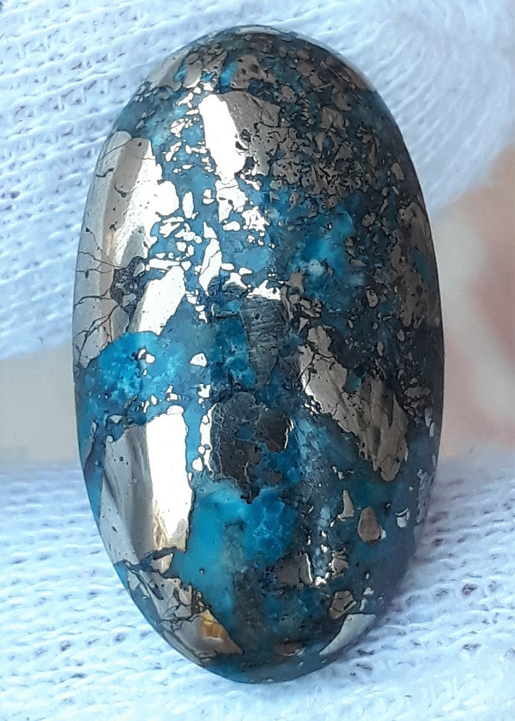 Natural Turquoise with Pyrite - Blue Matrix Turquoise - Shajri Feroza-26Ct