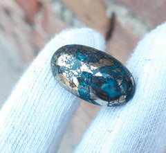 Natural Turquoise with Pyrite - Blue Matrix Turquoise - Shajri Feroza-26Ct