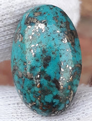 Natural Turquoise with Pyrite - Blue Matrix Turquoise - Shajri Feroza-26Ct