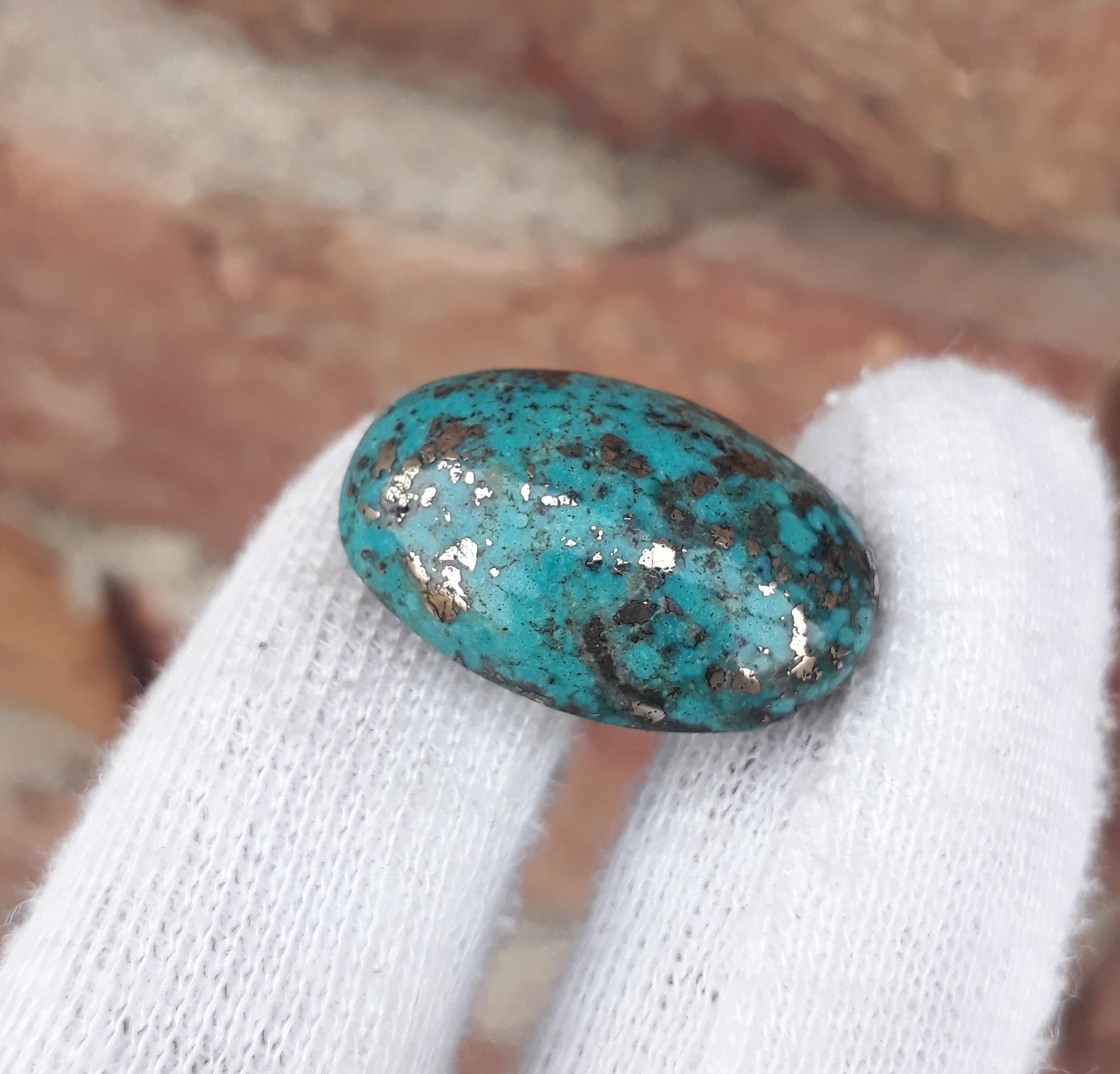 Natural Turquoise with Pyrite - Blue Matrix Turquoise - Shajri Feroza-26Ct