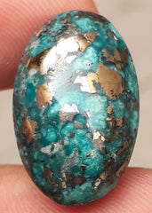 Natural Turquoise with Pyrite - Blue Matrix Turquoise - Shajri Feroza-28.25Ct