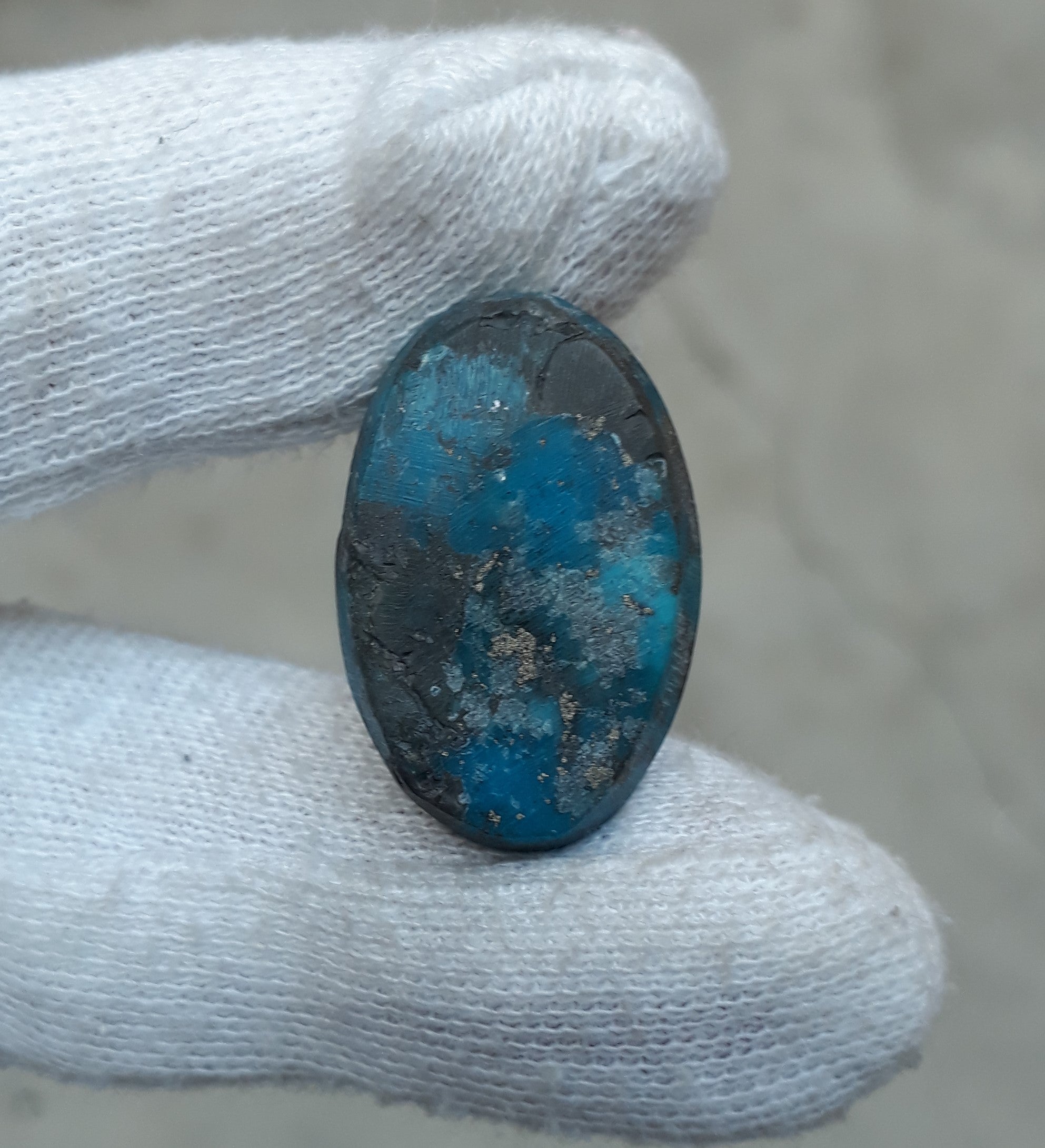 Natural Turquoise with Pyrite - Blue Matrix Turquoise - Shajri Feroza-30Ct