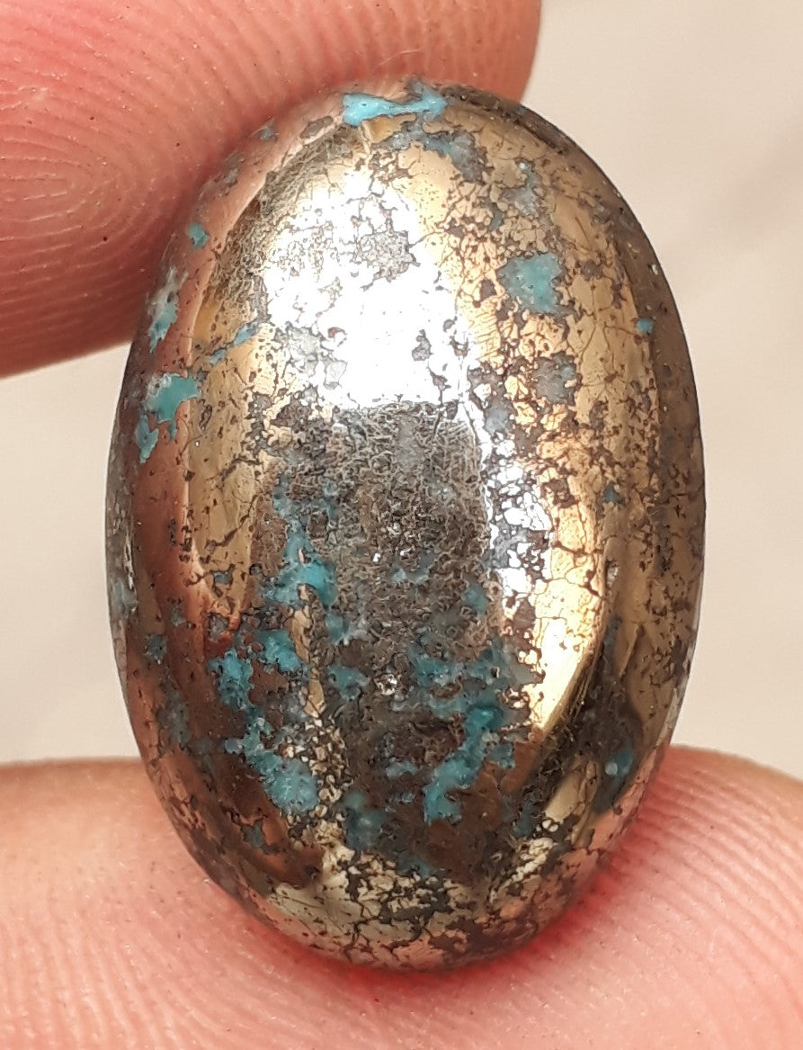 Natural Turquoise with Pyrite - Blue Matrix Turquoise - Shajri Feroza-32Ct