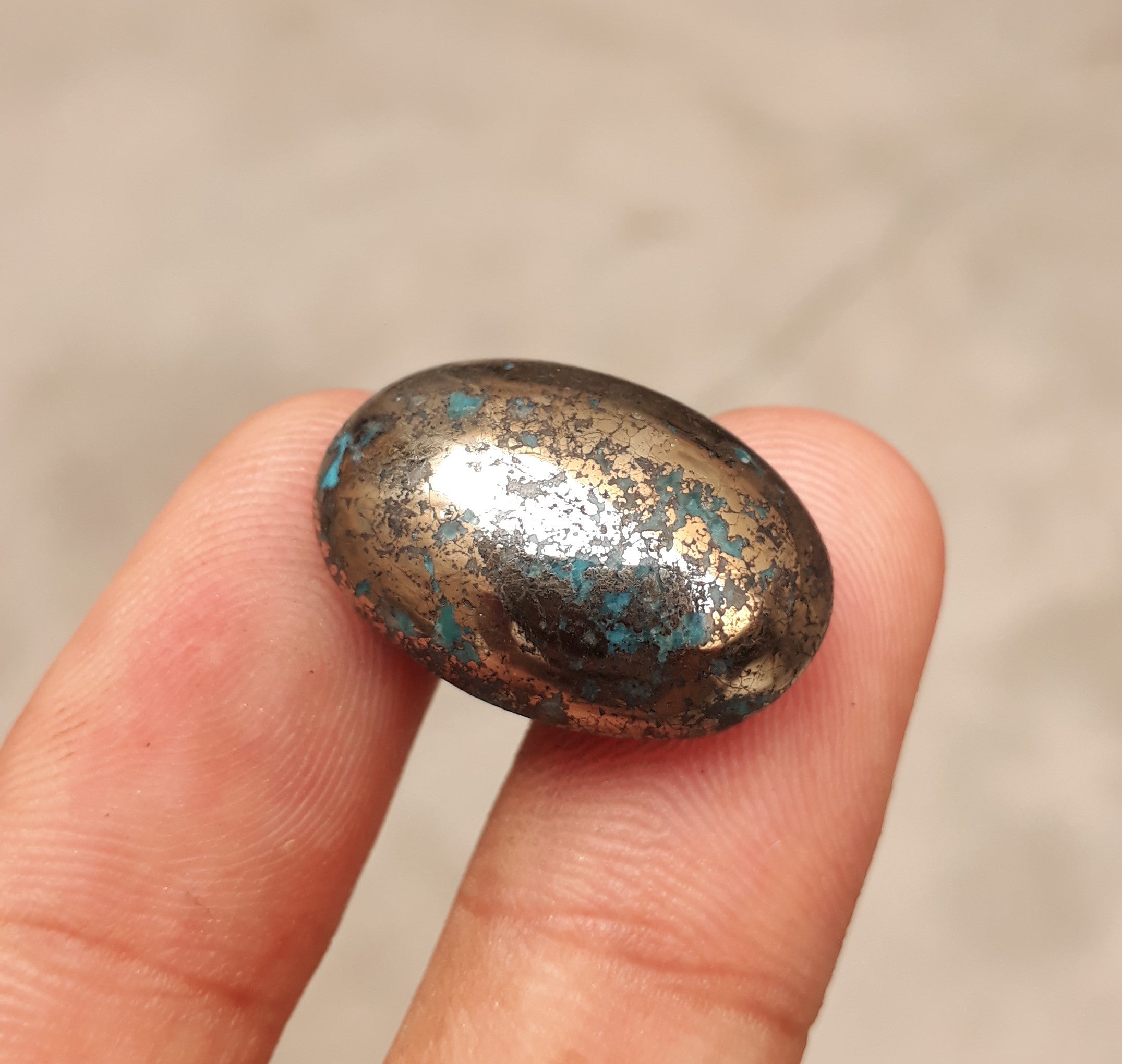 Natural Turquoise with Pyrite - Blue Matrix Turquoise - Shajri Feroza-32Ct