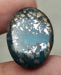 Natural Turquoise with Pyrite - Blue Matrix Turquoise - Shajri Feroza-32Ct