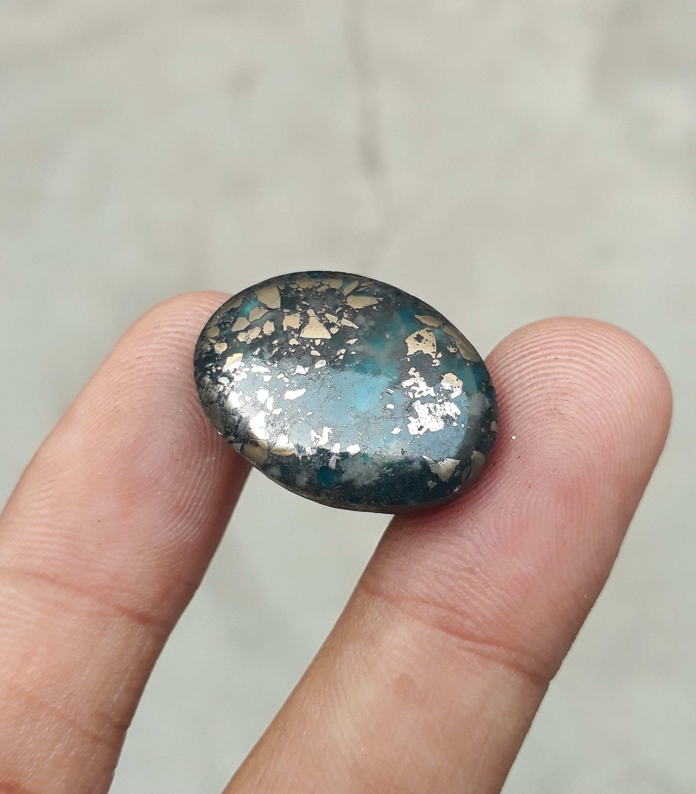 Natural Turquoise with Pyrite - Blue Matrix Turquoise - Shajri Feroza-32Ct