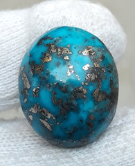 Natural Turquoise with Pyrite - Blue Matrix Turquoise - Shajri Feroza-33Ct