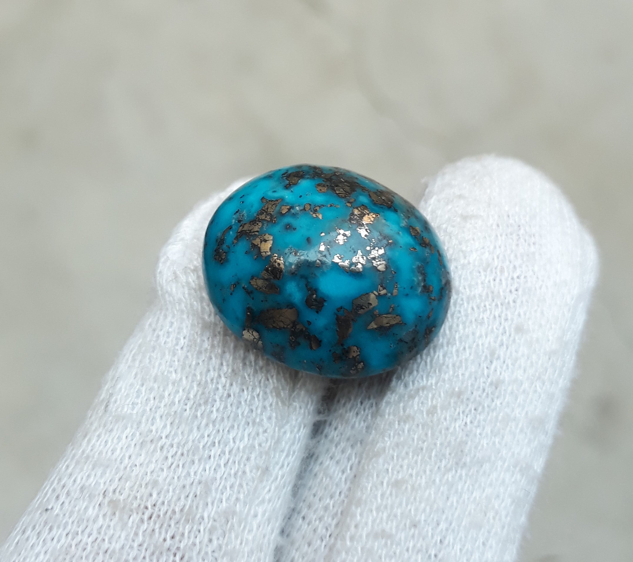 Natural Turquoise with Pyrite - Blue Matrix Turquoise - Shajri Feroza-33Ct