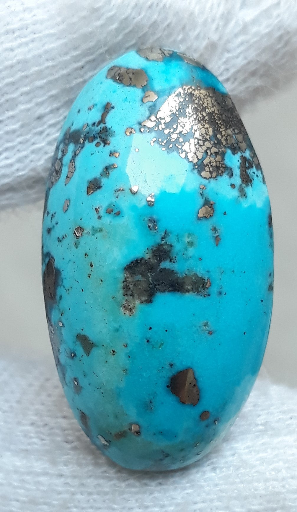 Natural Turquoise with Pyrite - Blue Matrix Turquoise - Shajri Feroza-34Ct