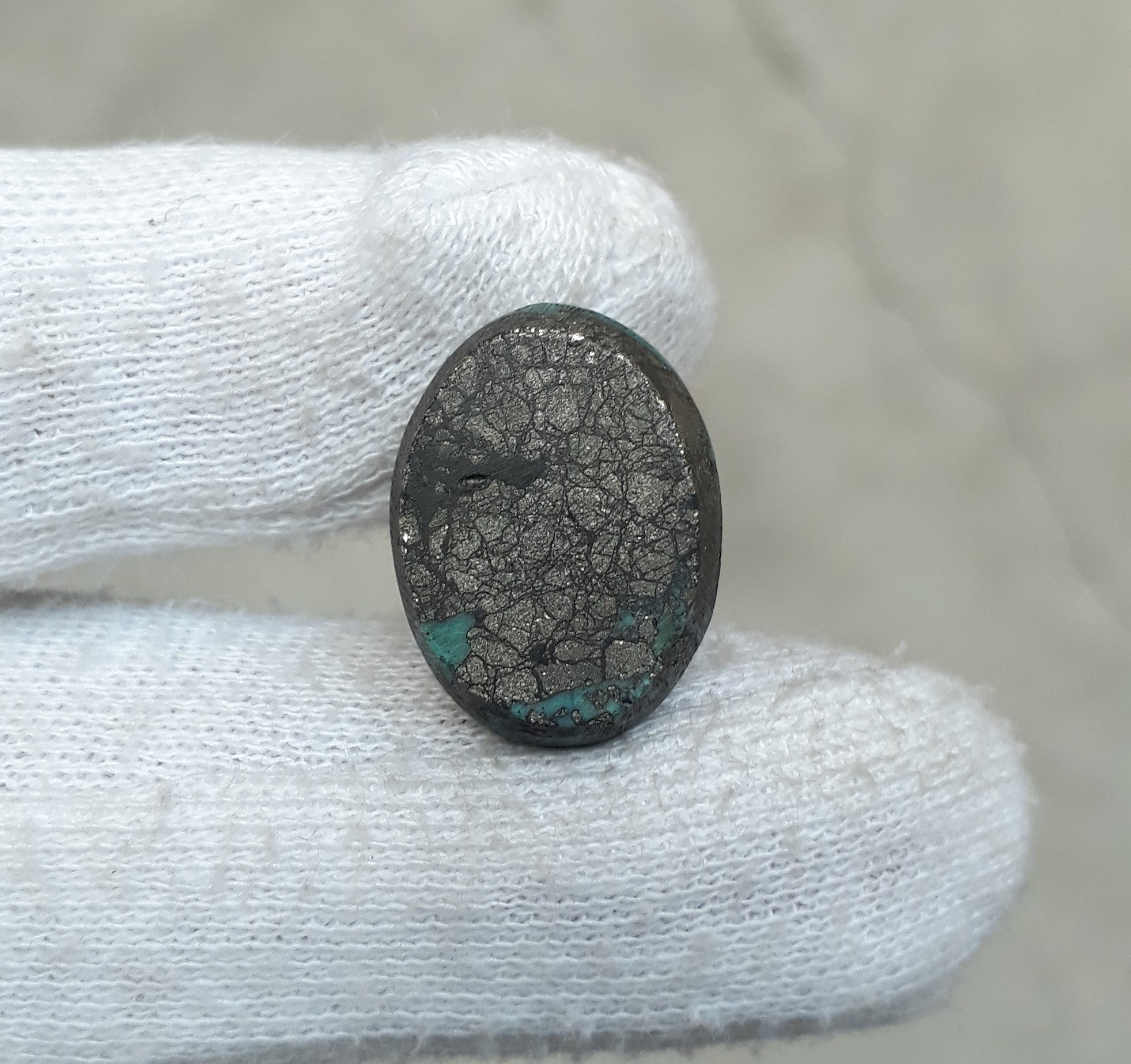 Natural Turquoise with Pyrite - Blue Matrix Turquoise - Shajri Feroza-35Ct