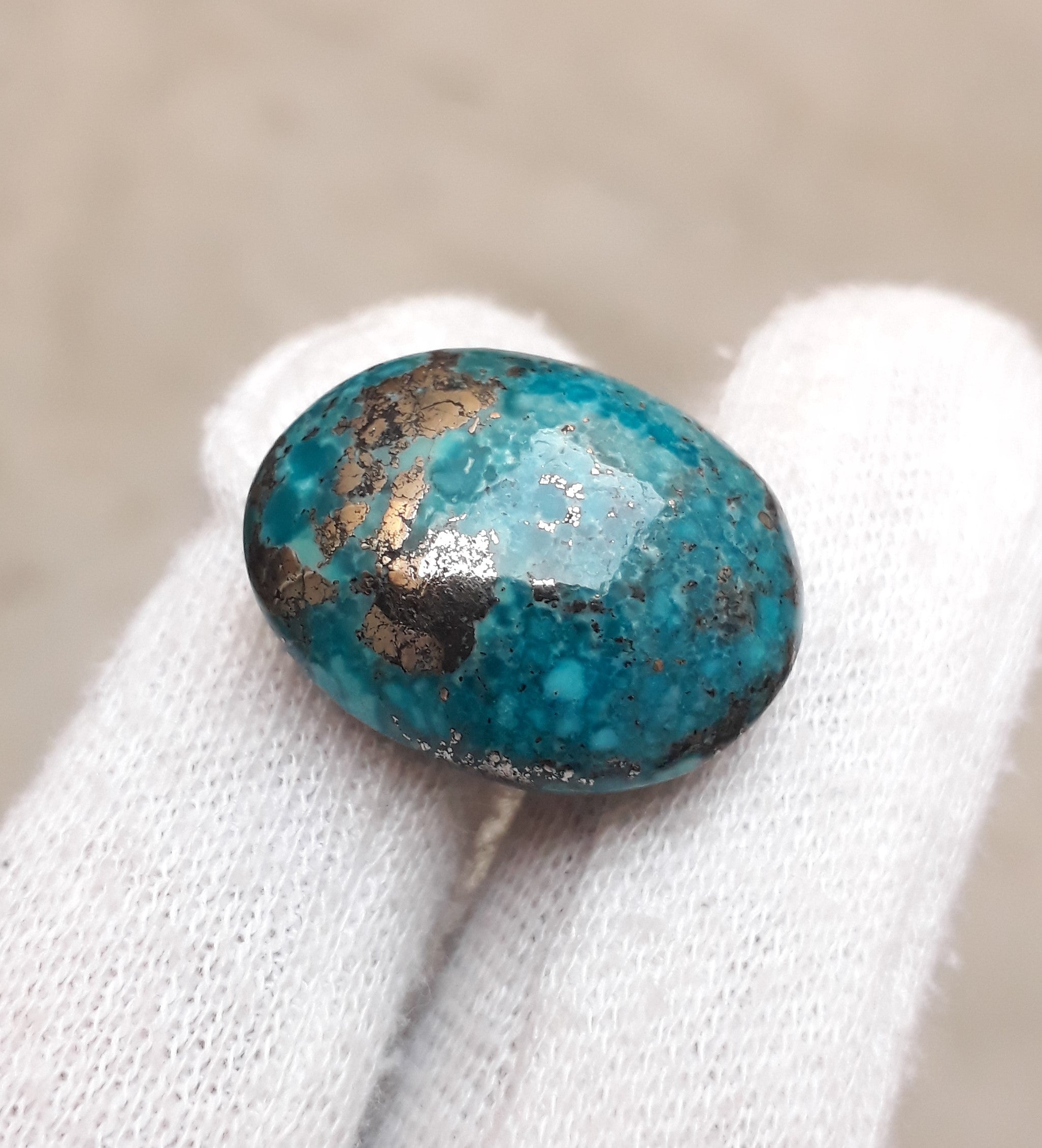 Natural Turquoise with Pyrite - Blue Matrix Turquoise - Shajri Feroza-35Ct