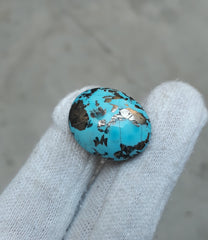 Natural Turquoise with Pyrite - Blue Matrix Turquoise - Shajri Feroza-35.1Ct