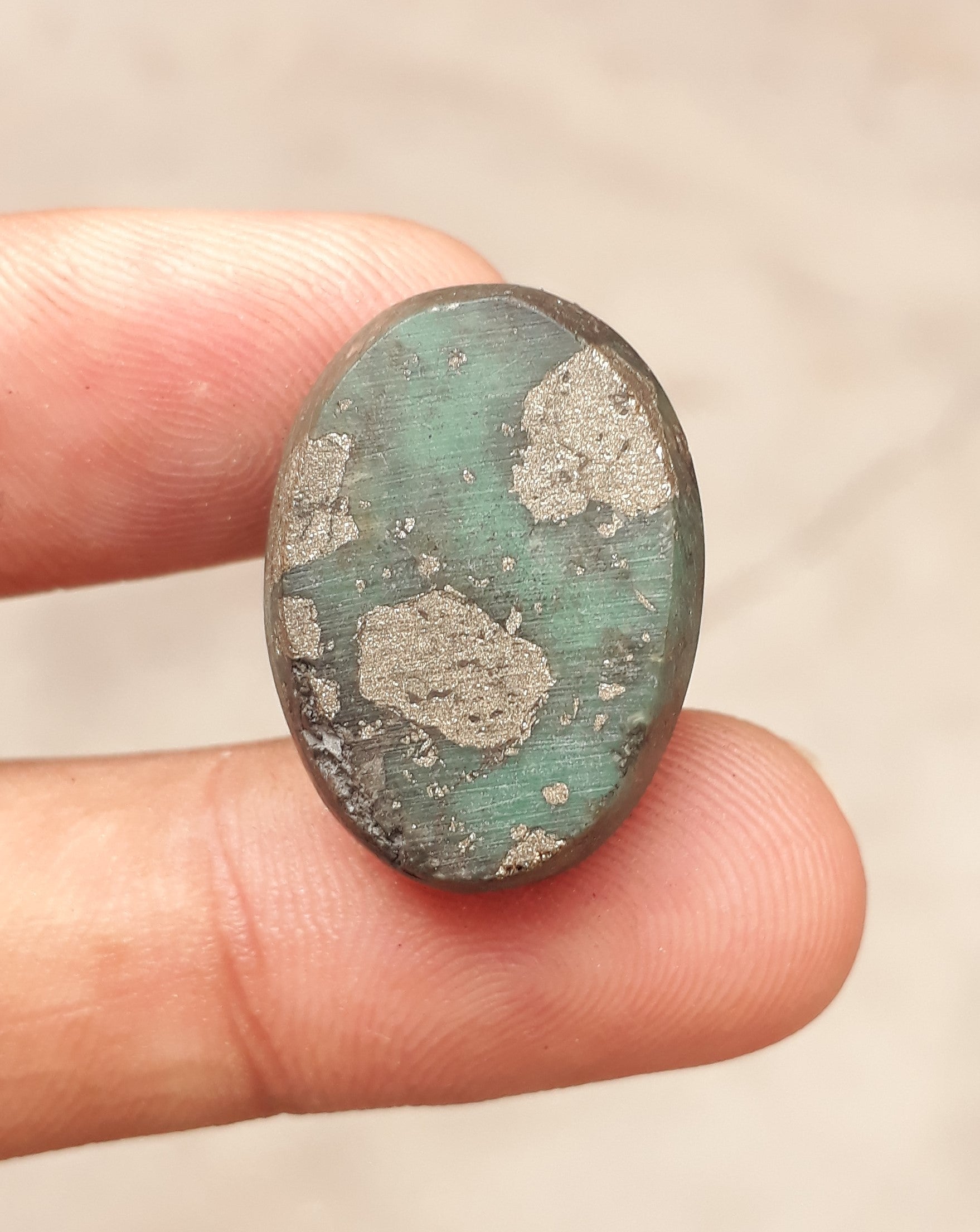 Natural Turquoise with Pyrite - Green Matrix Turquoise - Shajri Feroza-37.50Ct