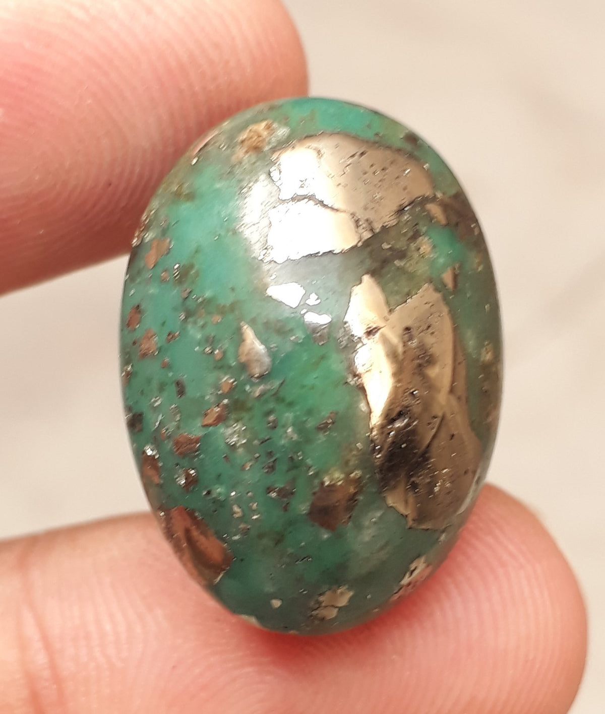 Natural Turquoise with Pyrite - Green Matrix Turquoise - Shajri Feroza-37.50Ct