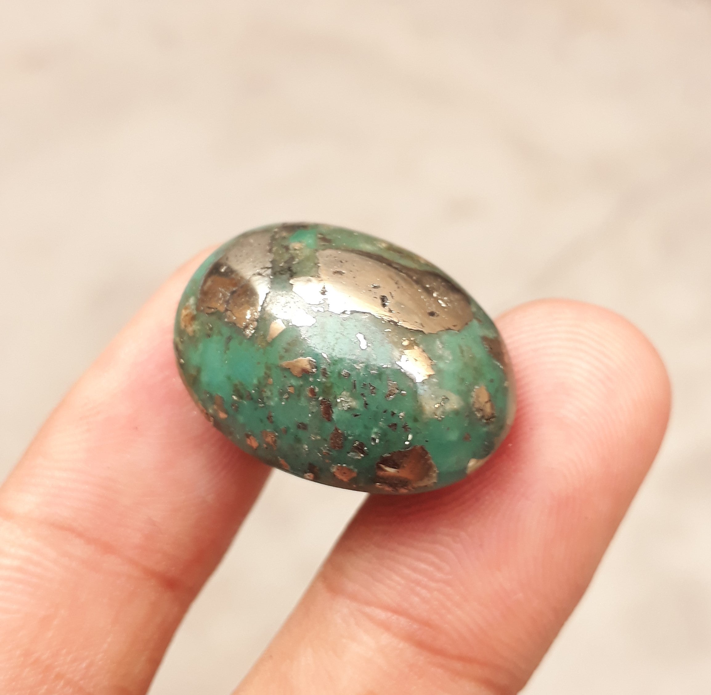 Natural Turquoise with Pyrite - Green Matrix Turquoise - Shajri Feroza-37.50Ct