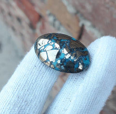 Natural Turquoise with Pyrite - Blue Matrix Turquoise - Shajri Feroza-39Ct