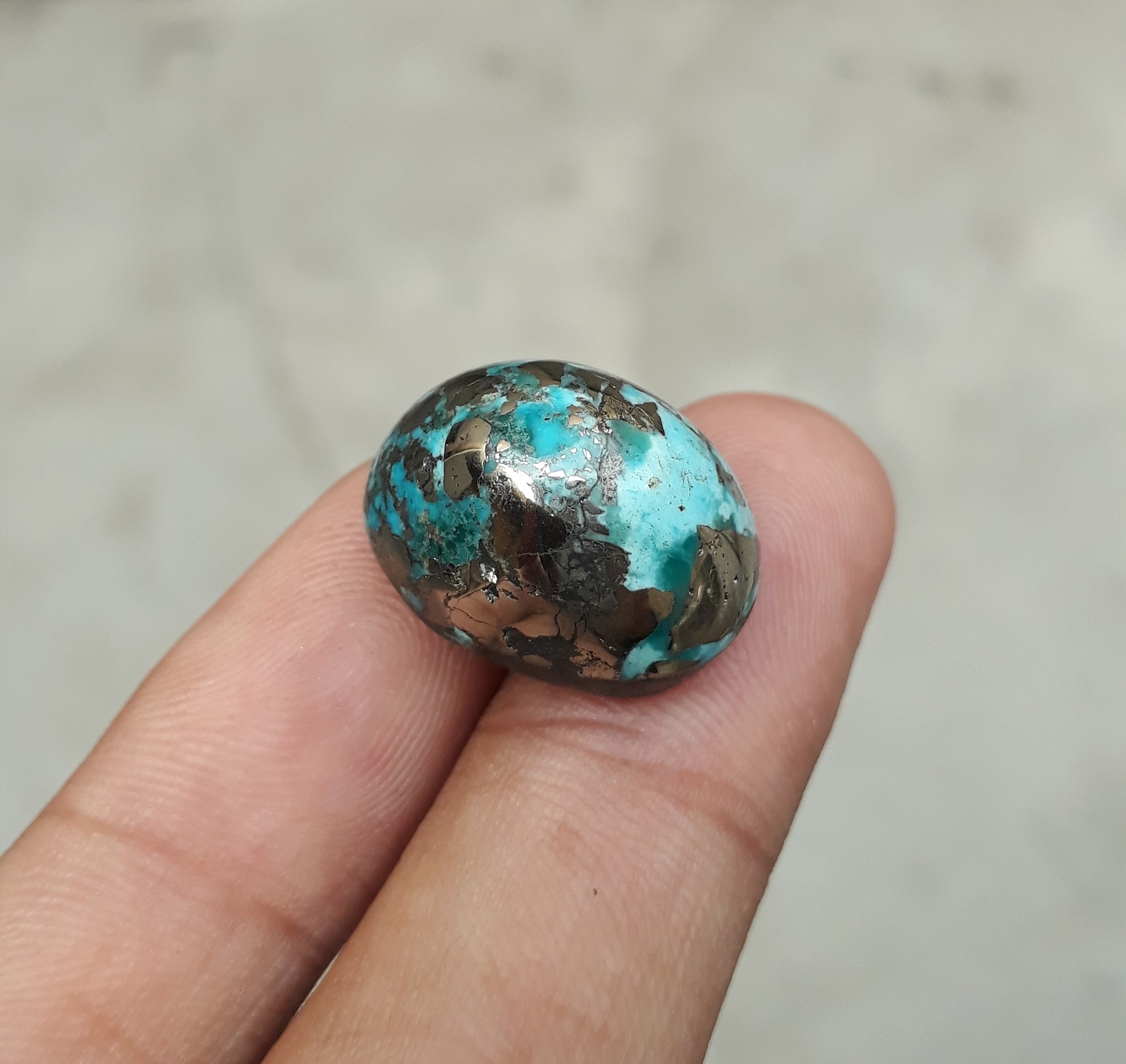 Natural Turquoise with Pyrite - Blue Matrix Turquoise - Shajri Feroza-40Ct