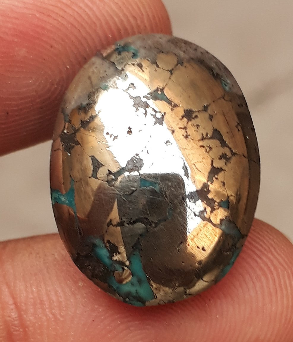 Natural Turquoise with Pyrite - Green Matrix Turquoise - Shajri Feroza-40Ct